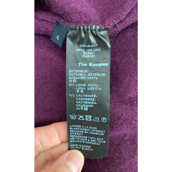 The Kooples Women's L Purple Wool Cashmere Blend Lace Up Neck Sweater - Picture 5 of 6